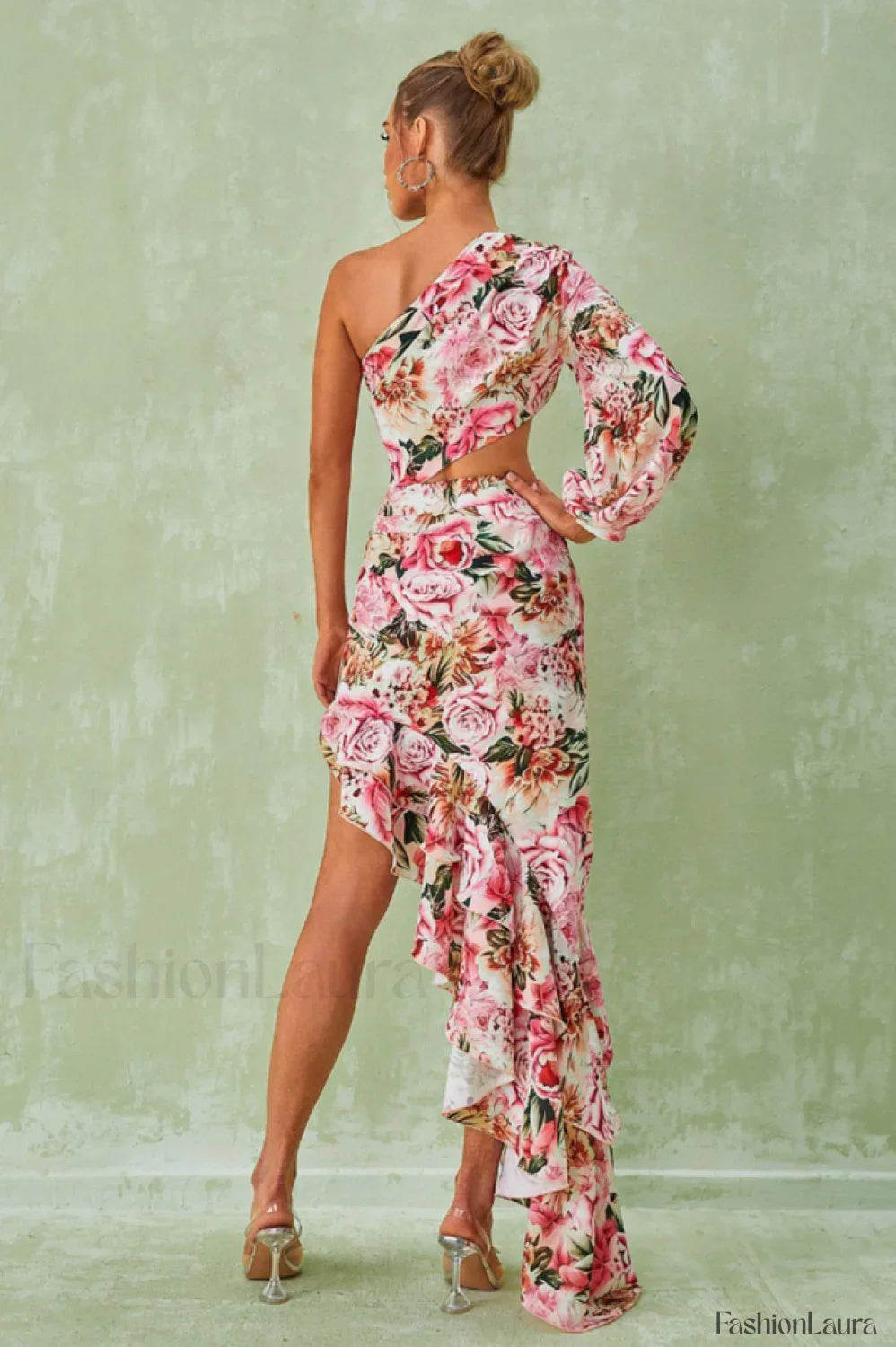 Cassidy One Shoulder Charming Floral Maxi Dress