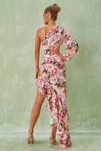 Cassidy One Shoulder Charming Floral Maxi Dress