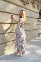 Cassidy One Shoulder Charming Floral Maxi Dress