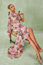 Cassidy One Shoulder Charming Floral Maxi Dress