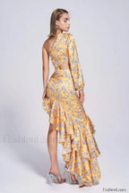 Cassidy One Shoulder Charming Floral Maxi Dress