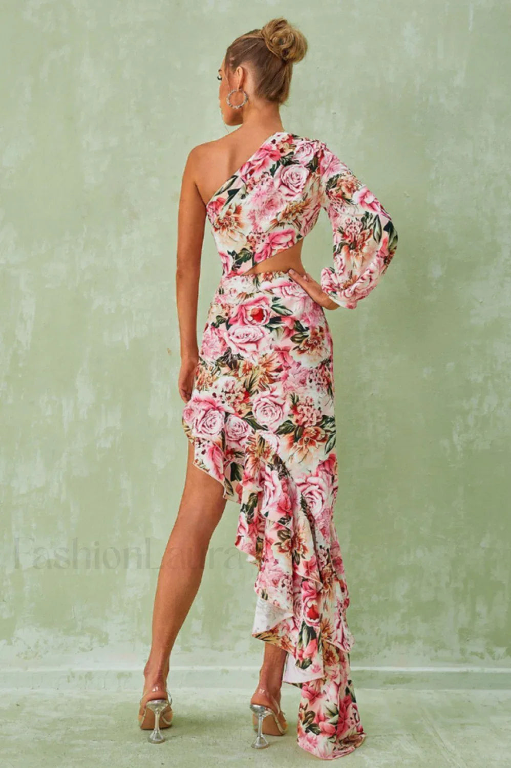 Cassidy One Shoulder Charming Floral Maxi Dress