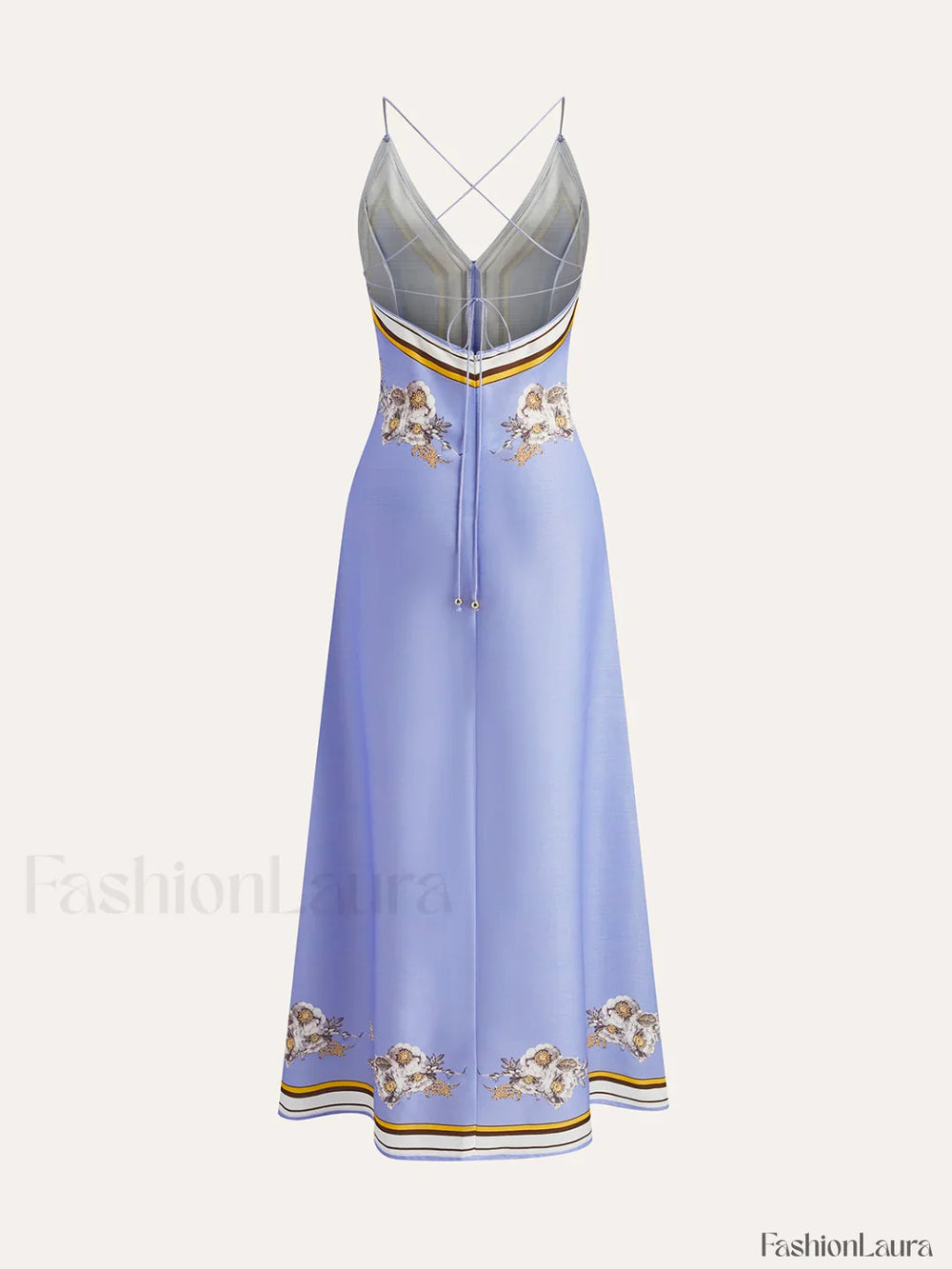 Casual Floral Printed Halter Long Dress Dresses