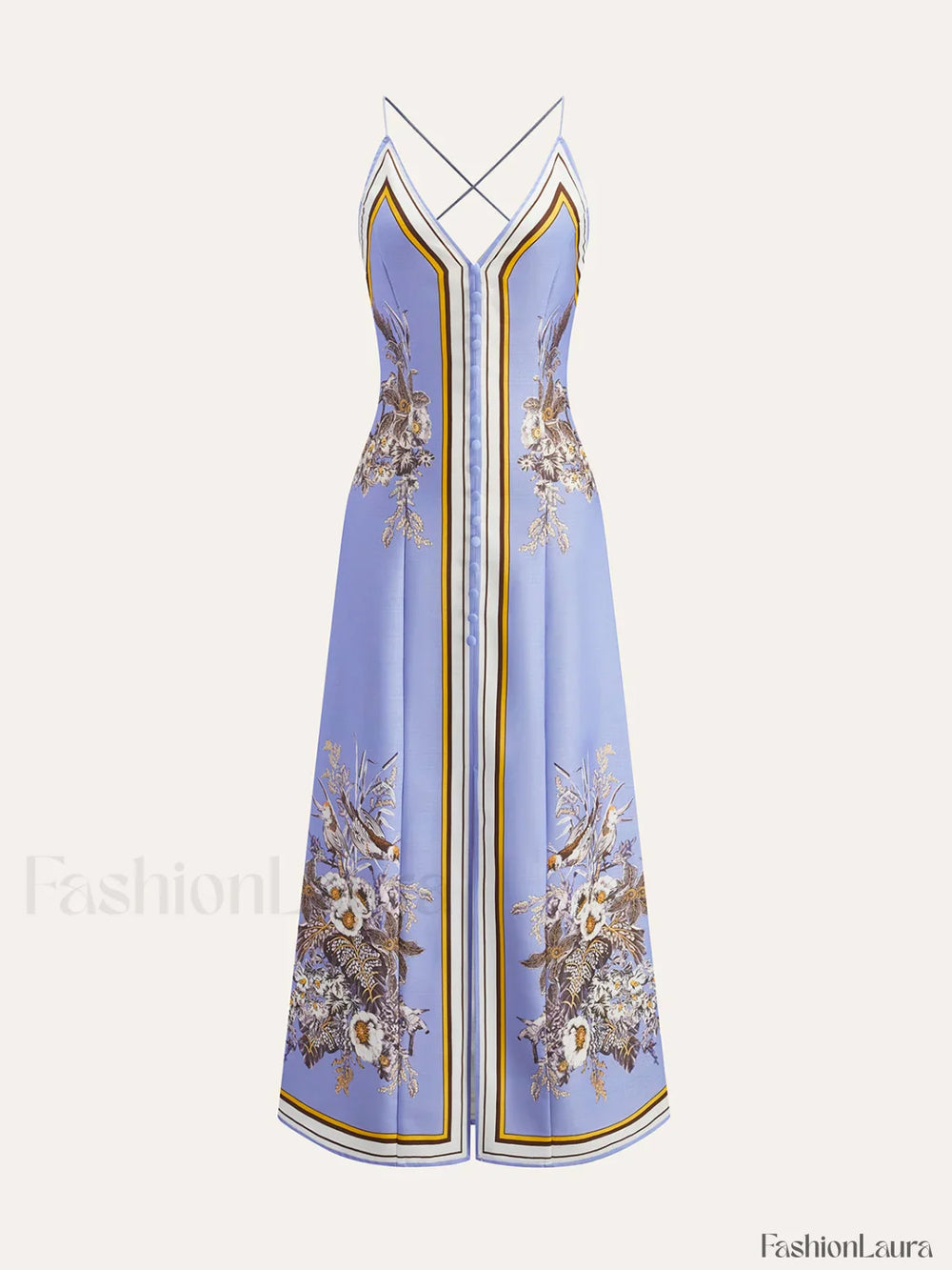 Casual Floral Printed Halter Long Dress Purple / XS Dresses