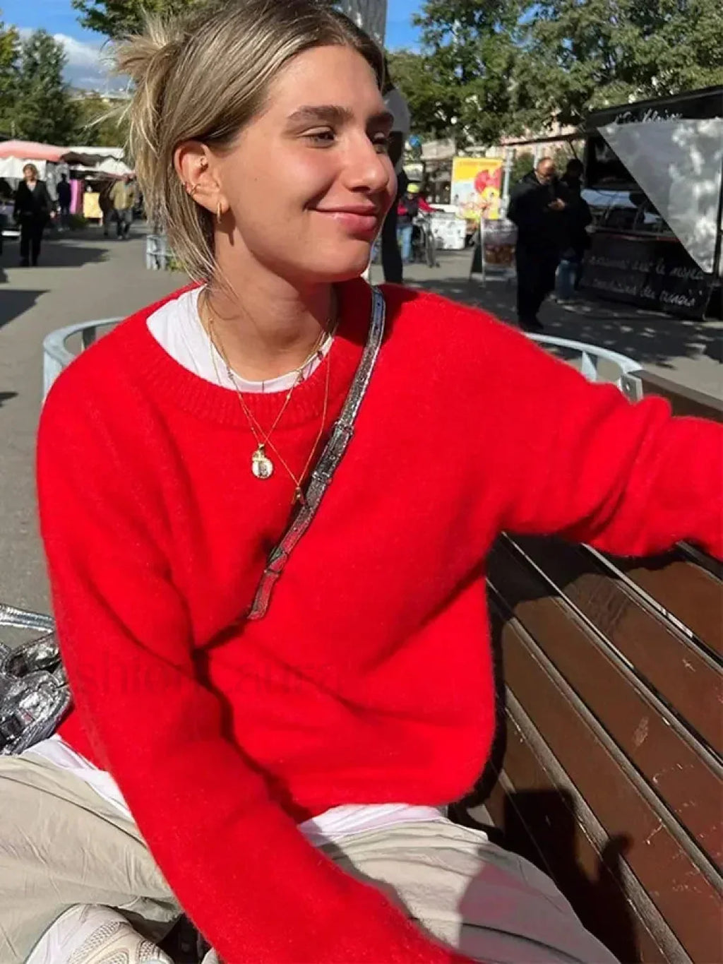 Casual Long Sleeves Loose Warm Christmas Sweater Christmas Sweaters L