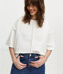 Casual Oversized Cotton Pink T Shirt