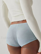 Casual Pajama Soft Comfy Side Split Ruched Elastic Lounge Short