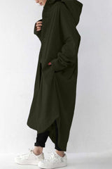 Oversized Hooded Long Overcoat