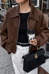 Brown Suede Oversized Vintage Jacket S / Brown