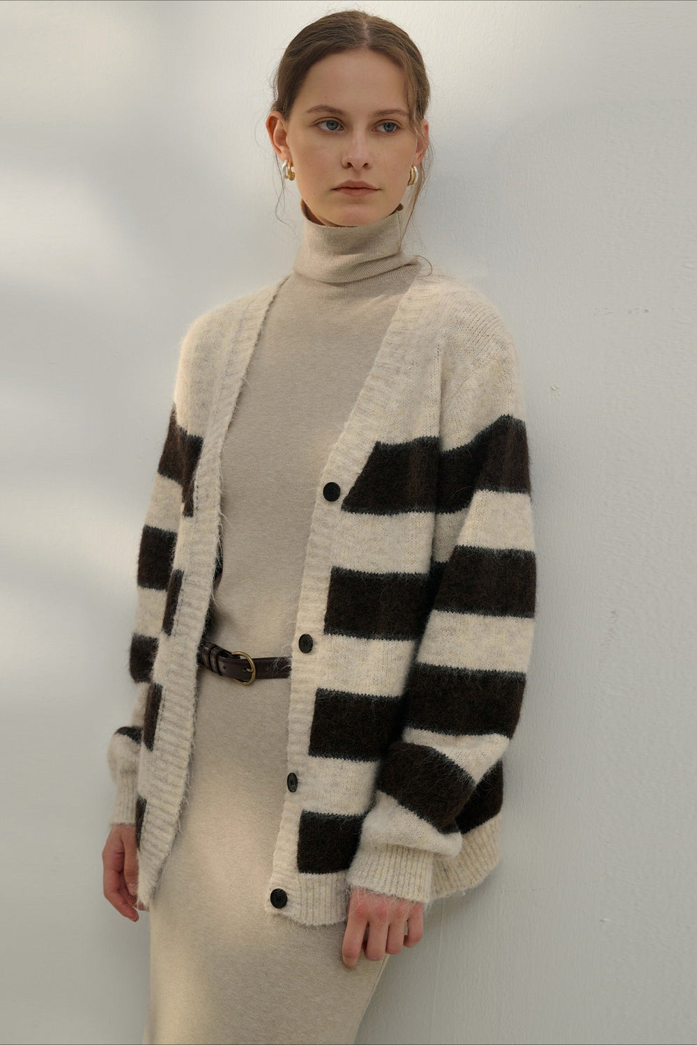 Relaxed Stripe Knit Cardigan