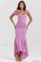 Cesca Retro Cream Charming White Floral Maxi Dress XS / Rose Pink