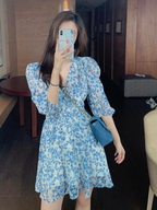 Julia Fashion - Gloral Blue Dress