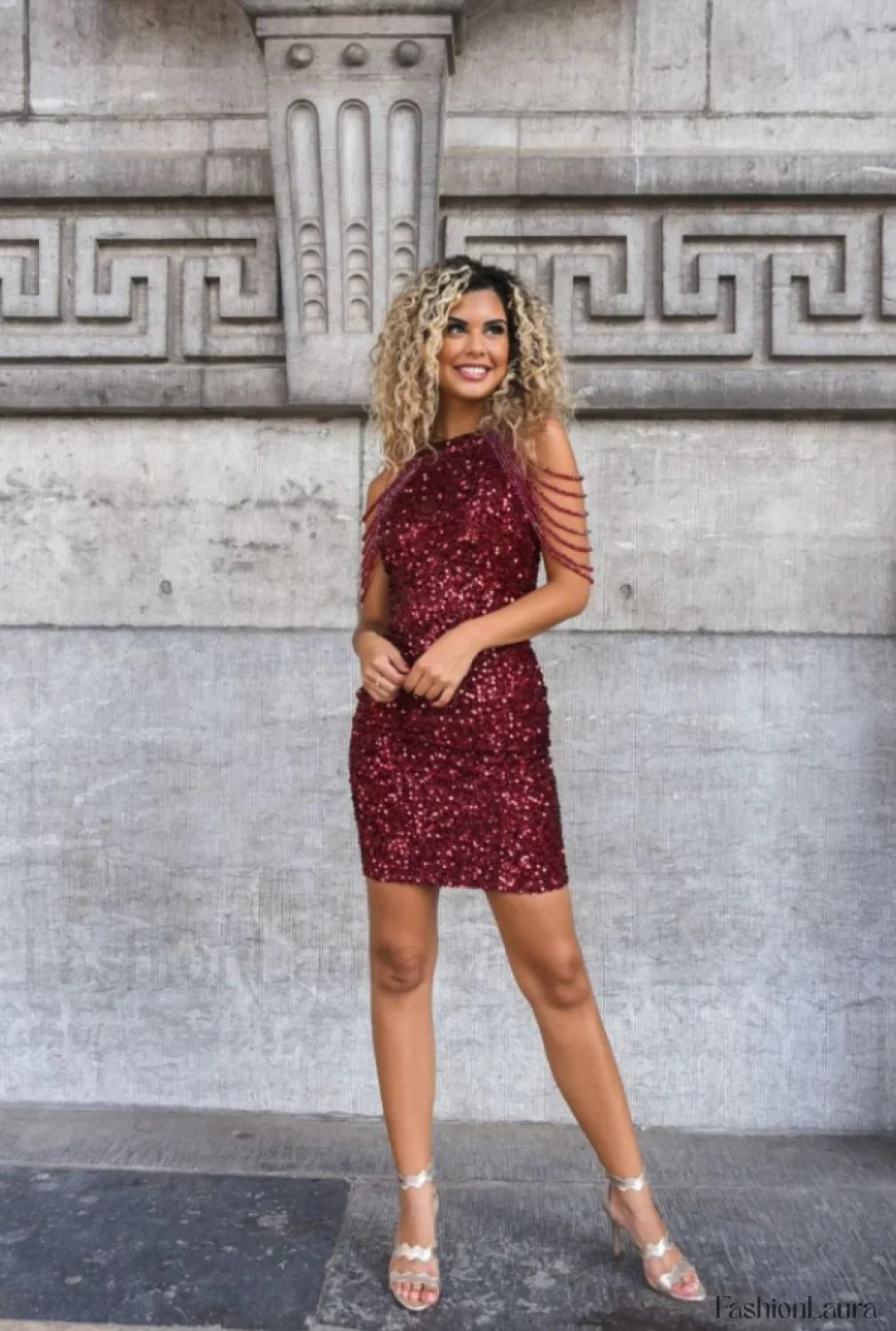 Chain Detail Stylish Sequin Bodycon Dress