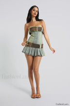 Chelsea Denim Stylish Kilt Mini Dress