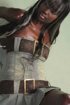 Chelsea Denim Stylish Kilt Mini Dress