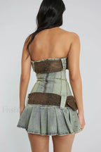 Chelsea Denim Stylish Kilt Mini Dress