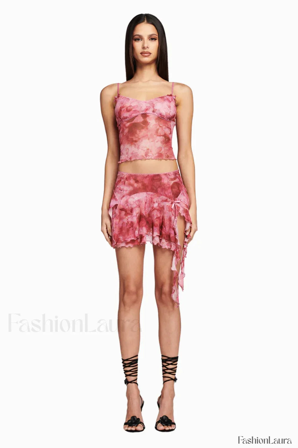 Cherie Top Stylish + Skirt Set XS / Pink