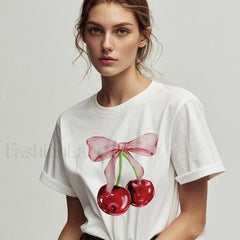 Cherry Bow Fashion Harajuku Summer Casual T Shirt