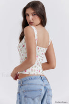 Chic Rose Stylish Print Top