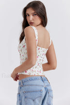 Chic Rose Stylish Print Top