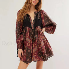 Chiffon Floral Tunic Boho Dress