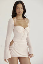 Chiffon Halter Stylish Mini Dress