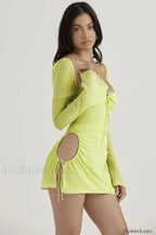 Chiffon Halter Stylish Mini Dress