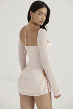 Chiffon Halter Stylish Mini Dress