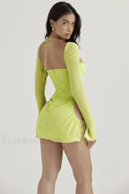 Chiffon Halter Stylish Mini Dress