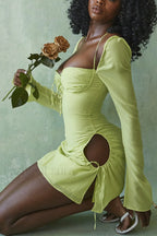 Chiffon Halter Stylish Mini Dress