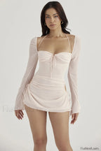 Chiffon Halter Stylish Mini Dress S / Blush