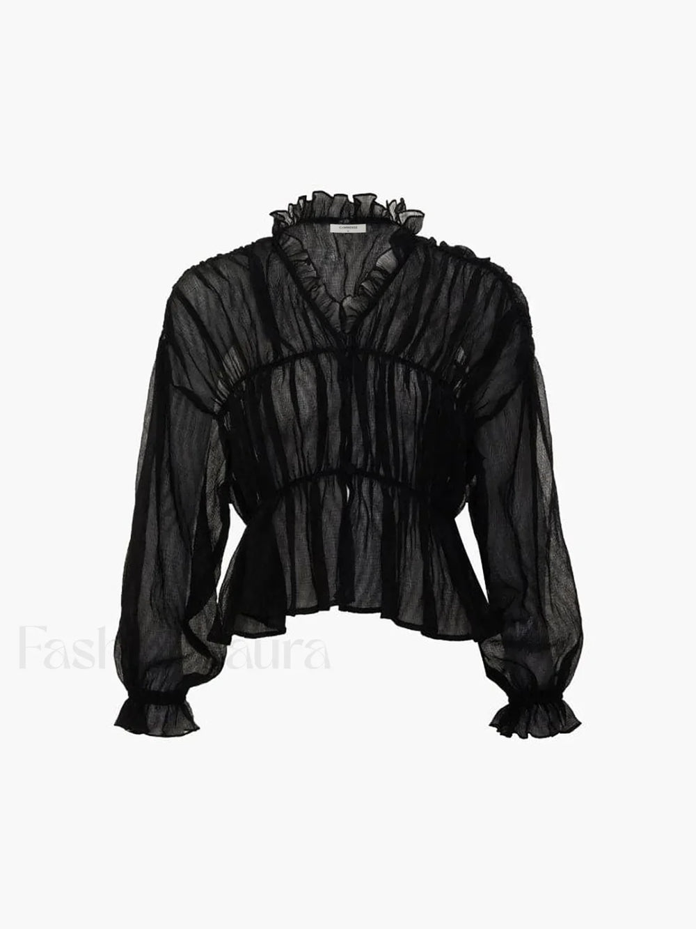 Chiffon Ruffle Graceful Detail Blouse Blouses