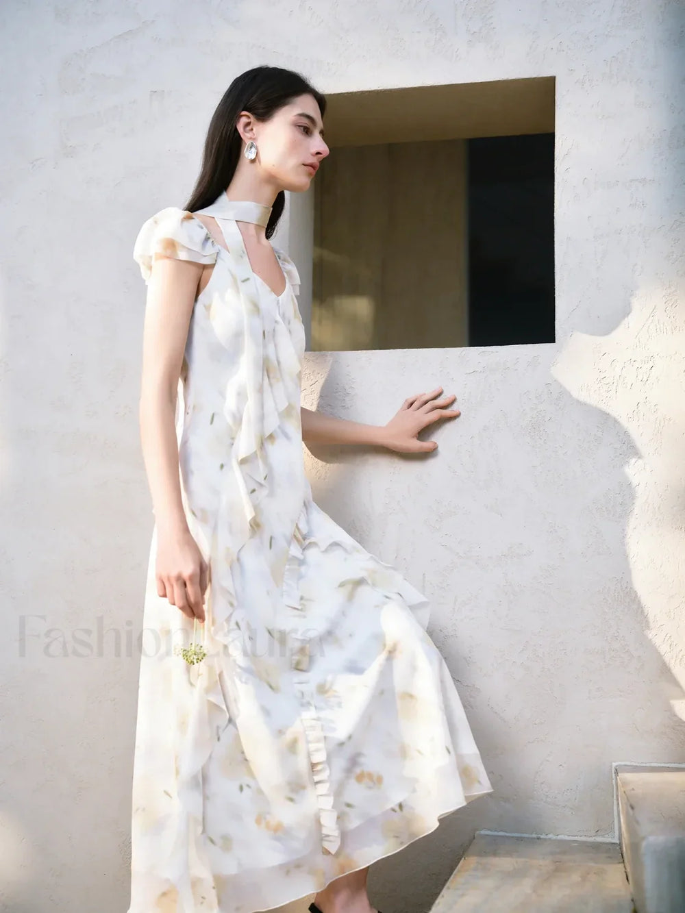 Chiffon Strappy Fly Floral Dress