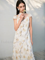 Chiffon Strappy Fly Floral Dress