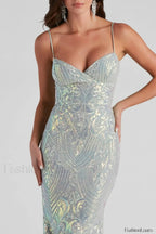 Christal Sequin Stylish Mermaid Formal Dress