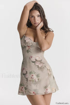 Christian Vintage Stylish Floral Mini Dress