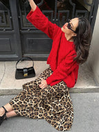 Christmas Sweater Lazy Twist O Neck Long Sleeve Side Split Knitted Christmas Sweaters L