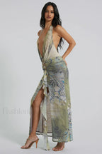 Cindy Plunge Stylish Maxi Dress
