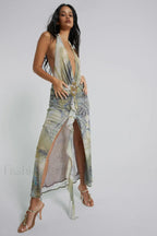 Cindy Plunge Stylish Maxi Dress