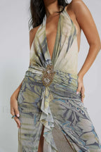 Cindy Plunge Stylish Maxi Dress