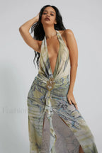 Cindy Plunge Stylish Maxi Dress