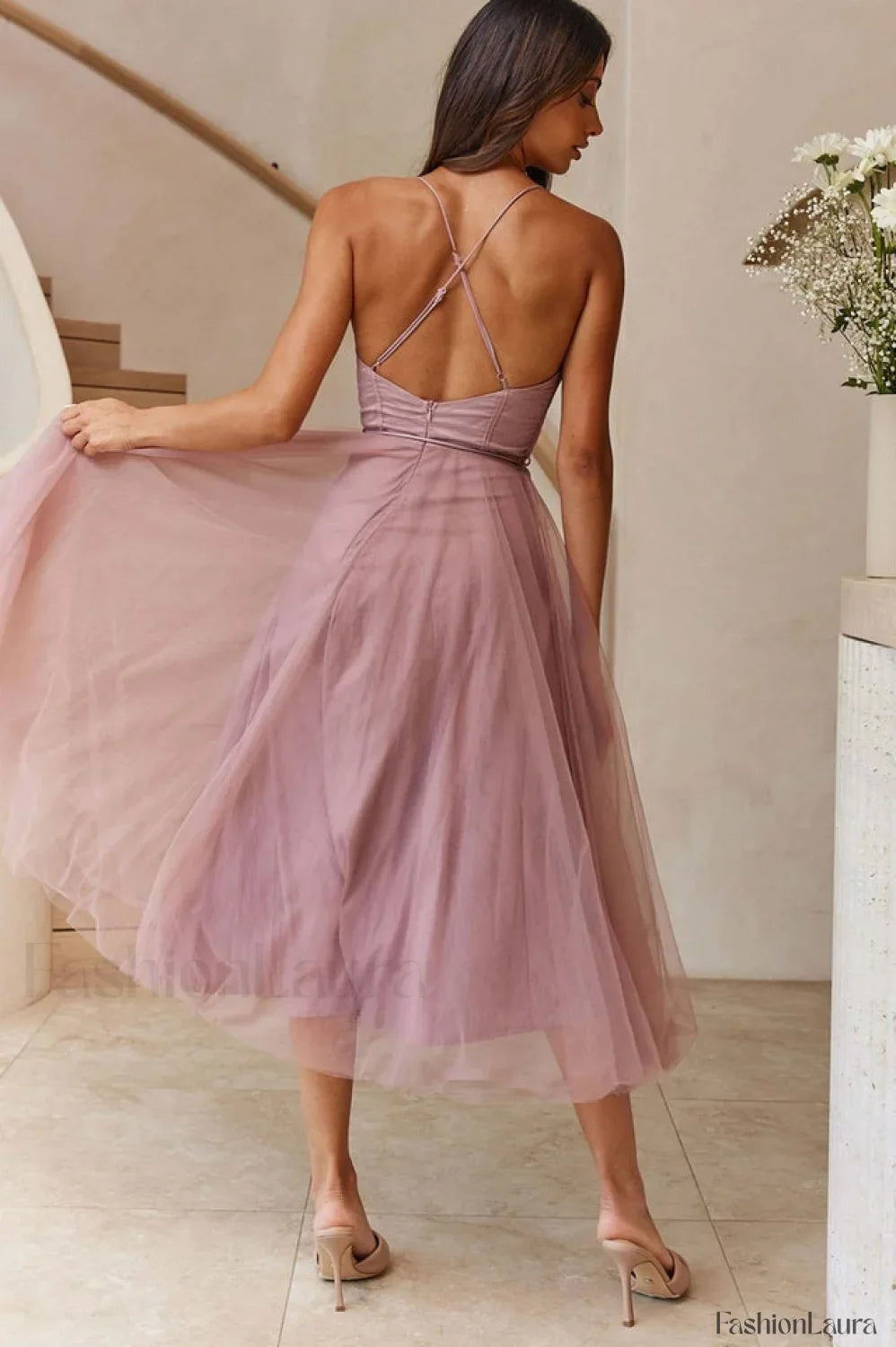 Cindy Tulle Stylish Midi Dress