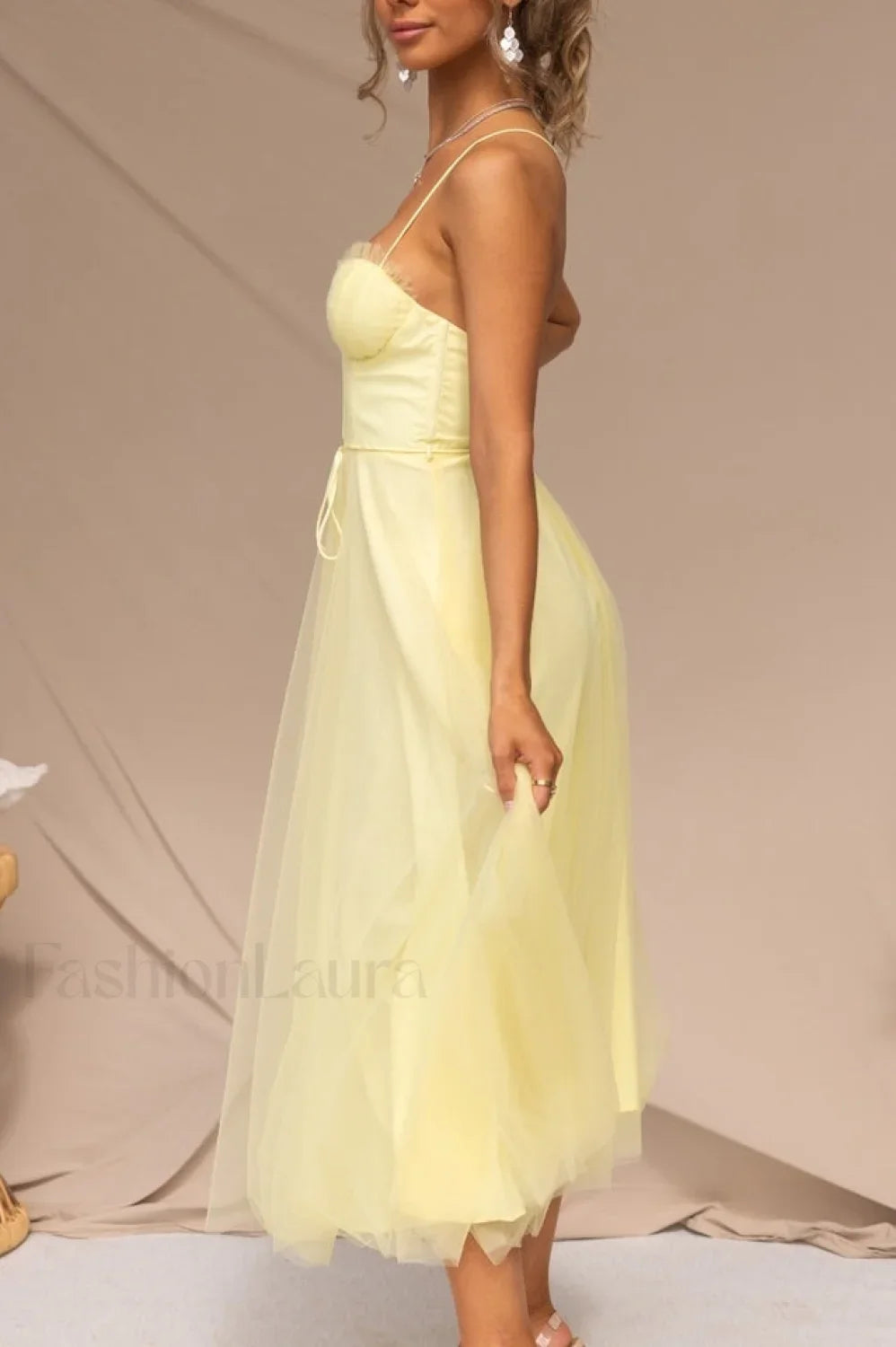 Cindy Tulle Stylish Midi Dress