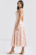 Clarabelle Pink Meadow Charming Print Cotton Sundress