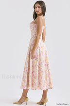 Clarabelle Pink Meadow Charming Print Cotton Sundress