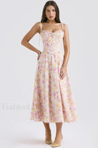 Clarabelle Pink Meadow Charming Print Cotton Sundress