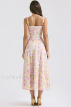 Clarabelle Pink Meadow Charming Print Cotton Sundress