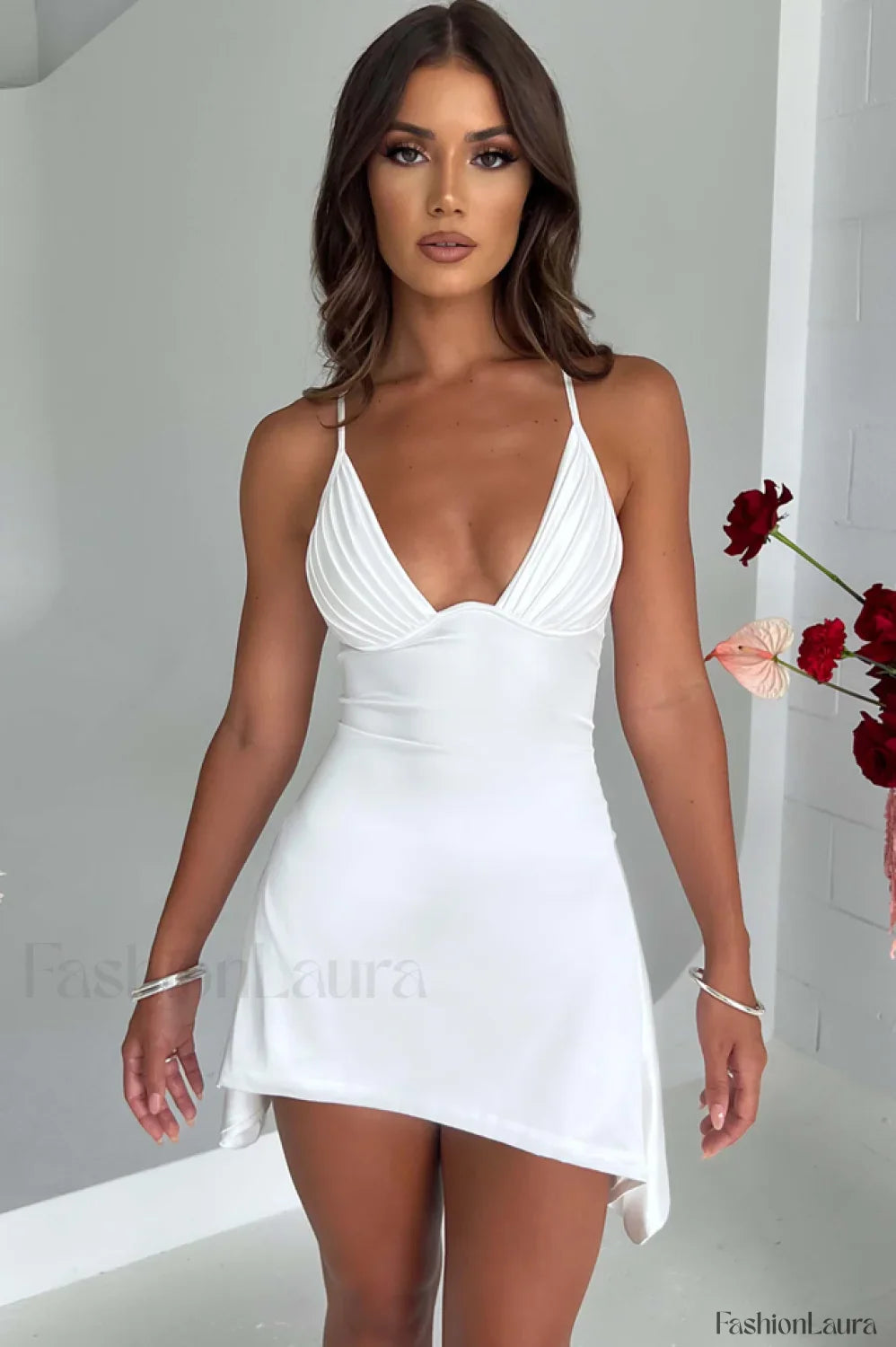 Clarise Elegant Mini Dress XS / Ivory