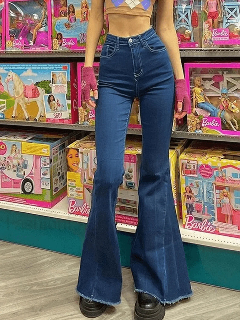 Classic High Waist Flare Jeans Jeans