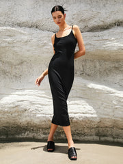 Classic Open Graceful Back Midi Dress Dresses